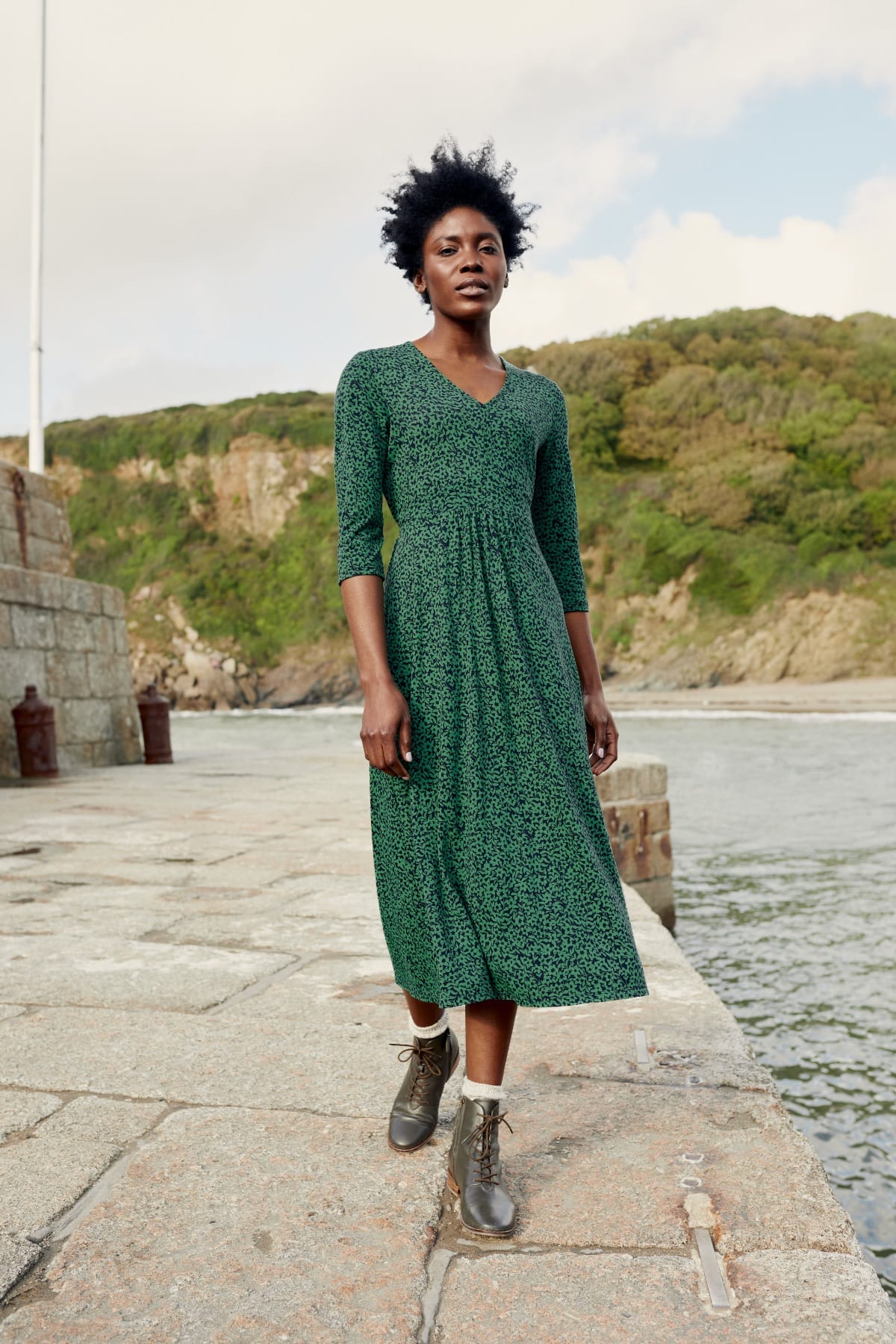 Ditsy Nachhaltige Bella Kleid Green ⋆ Carwynnen Mode ⋆