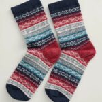 Wollsocken Fair Isle Beryllium